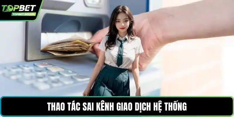 Thao tác sai kênh giao dịch hệ thống